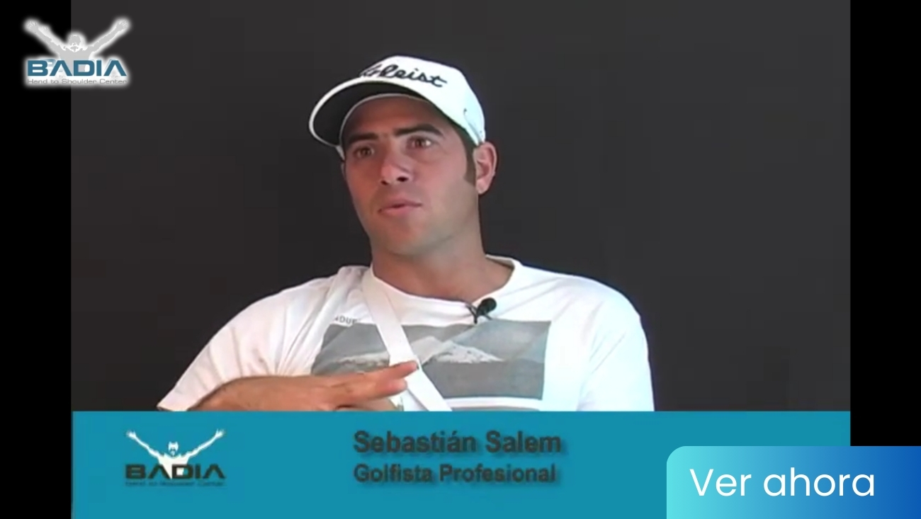 Dr. Badia Opera a Sebastian Salem Golfista Profesional con problema de tendón en la muñeca