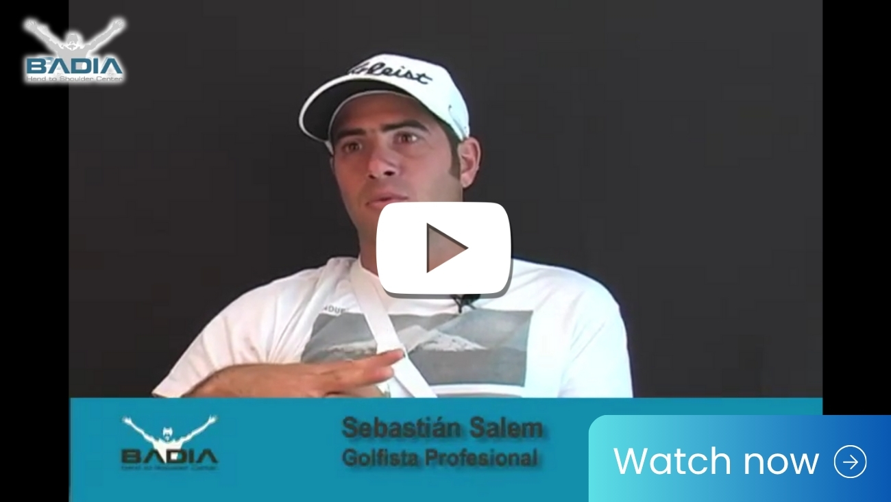 Dr. Badia Opera a Sebastian Salem Golfista Profesional con problema de tendón en la muñeca