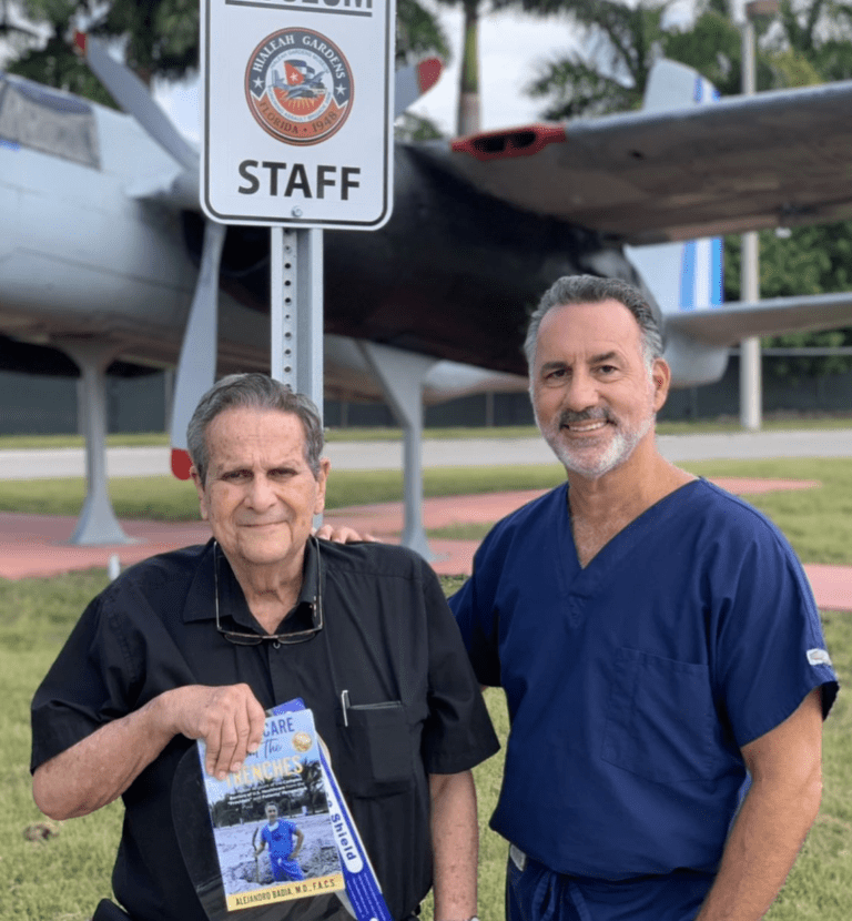 Dr. Badia with Felix Rodriguez from the American Veterans Center