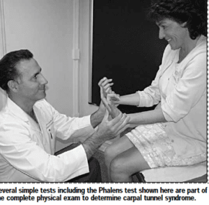 Dr Badia and a carpal tunnel patient