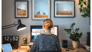 person working from home