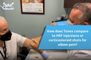 How does Tenex compare to PRP injections or corticosteroid shots for elbow pain?