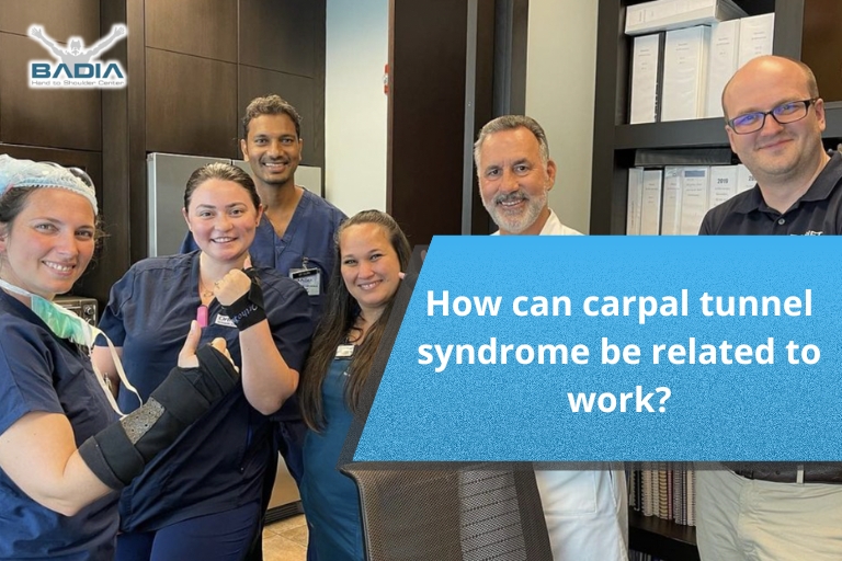 How can carpal tunnel syndrome be related to work?