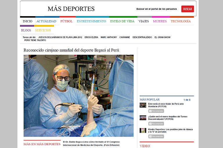 Experto internacional en medicina deportiva