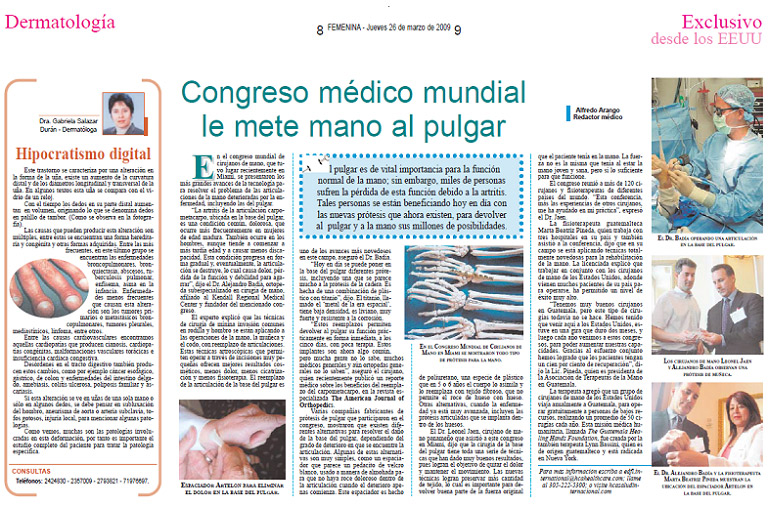 Congreso médico mundial le mete mano al pulgar