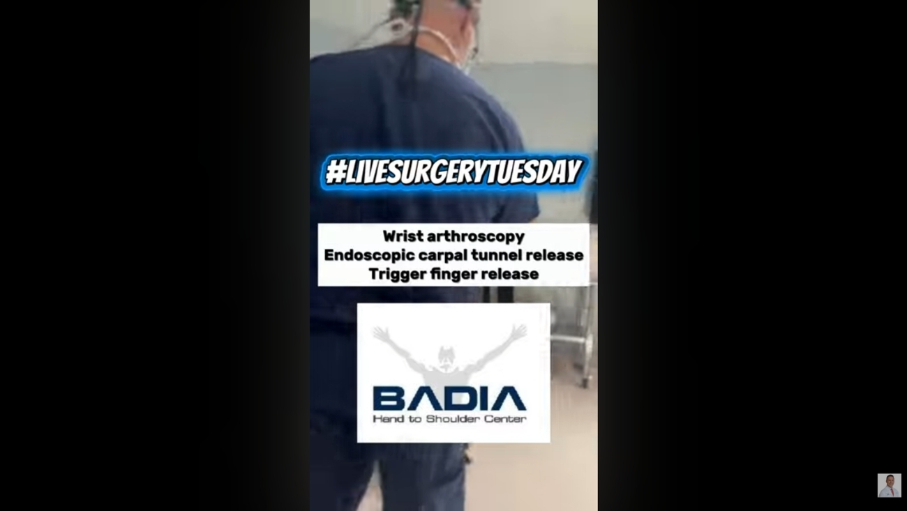 Artroscopia de muñeca, liberación endoscópica del túnel carpiano y liberación de dedo en gatillo