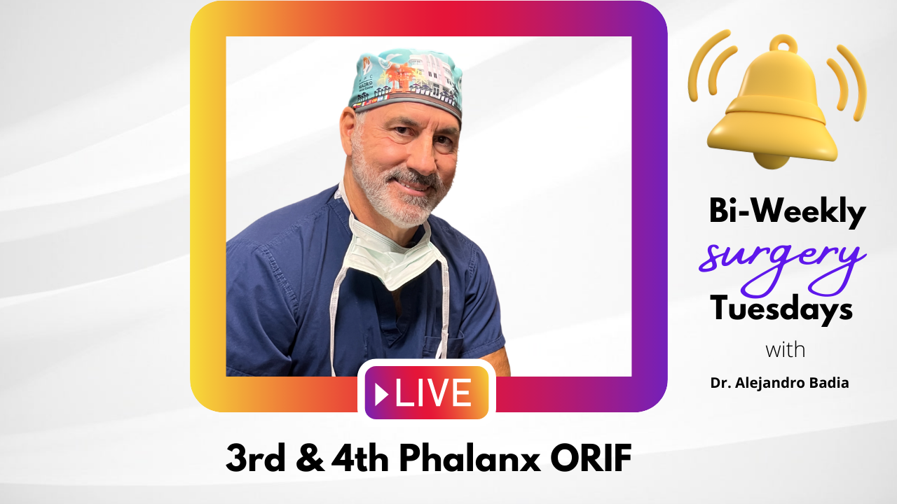 Live surgery tuesday: 3rd & 4th Phalanx ORIF