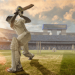 Cricket Player taking a swing - foto de e-blast para blog