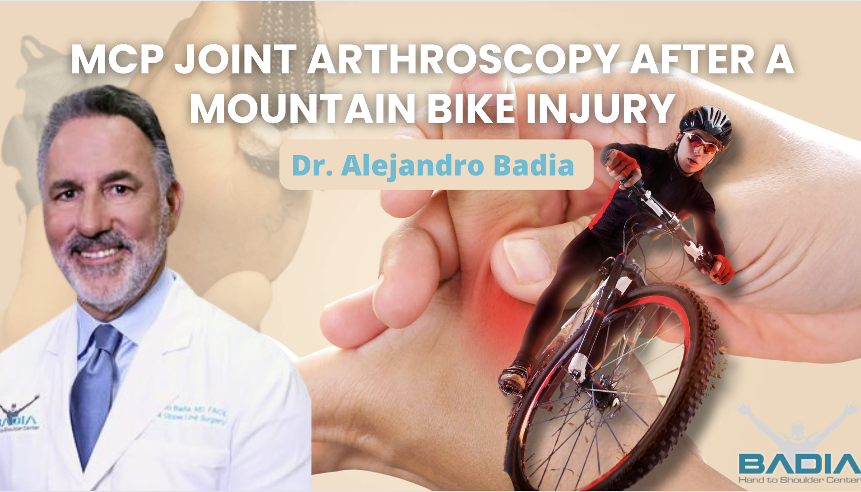 artroscopia mcp en cubierta para paciente en bicicleta de montaña
