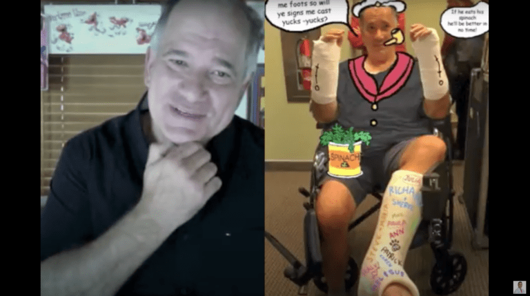 Toy Maker Jose Longoria after double wrist surgery and wrist osteoporosis with Dr. Alejandro Badia