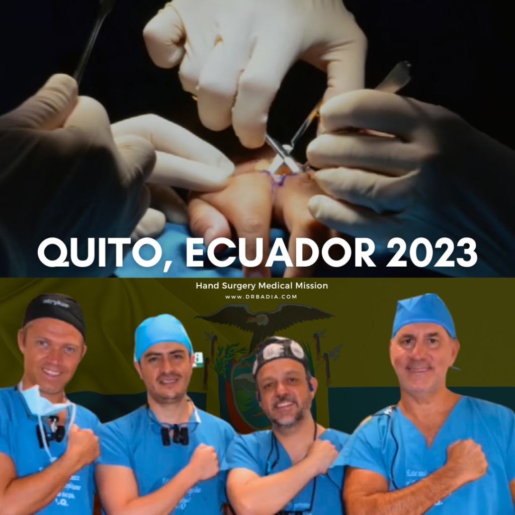 Dr. Badia y colegas misión de cirugía de mano en Ecuador