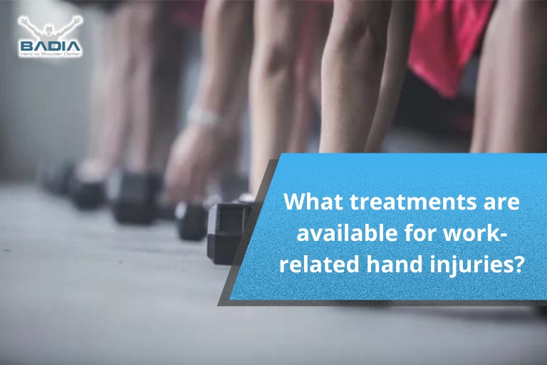What treatments are available for work-related hand injuries?