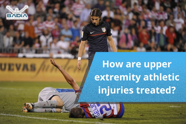 How are upper extremity athletic injuries treated?