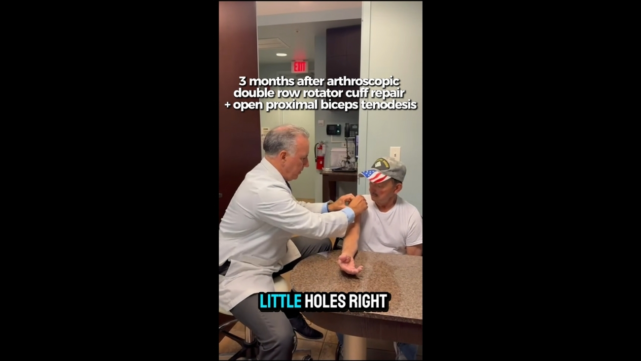 3-Month Recovery from Shoulder Arthroscopy: Detached Tendon Repair