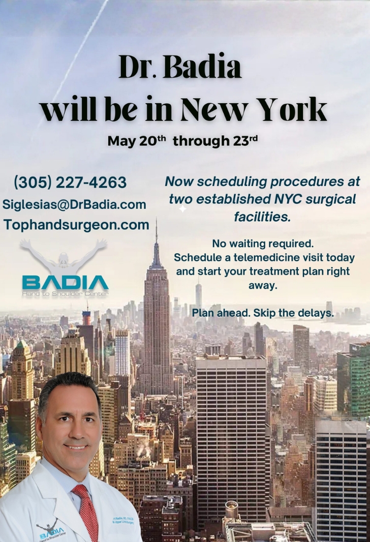Dr. Badia will be in New York in May